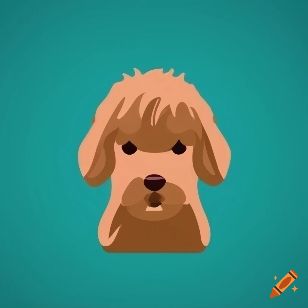 Labradoodle illustration with simple vector shapes on Craiyon