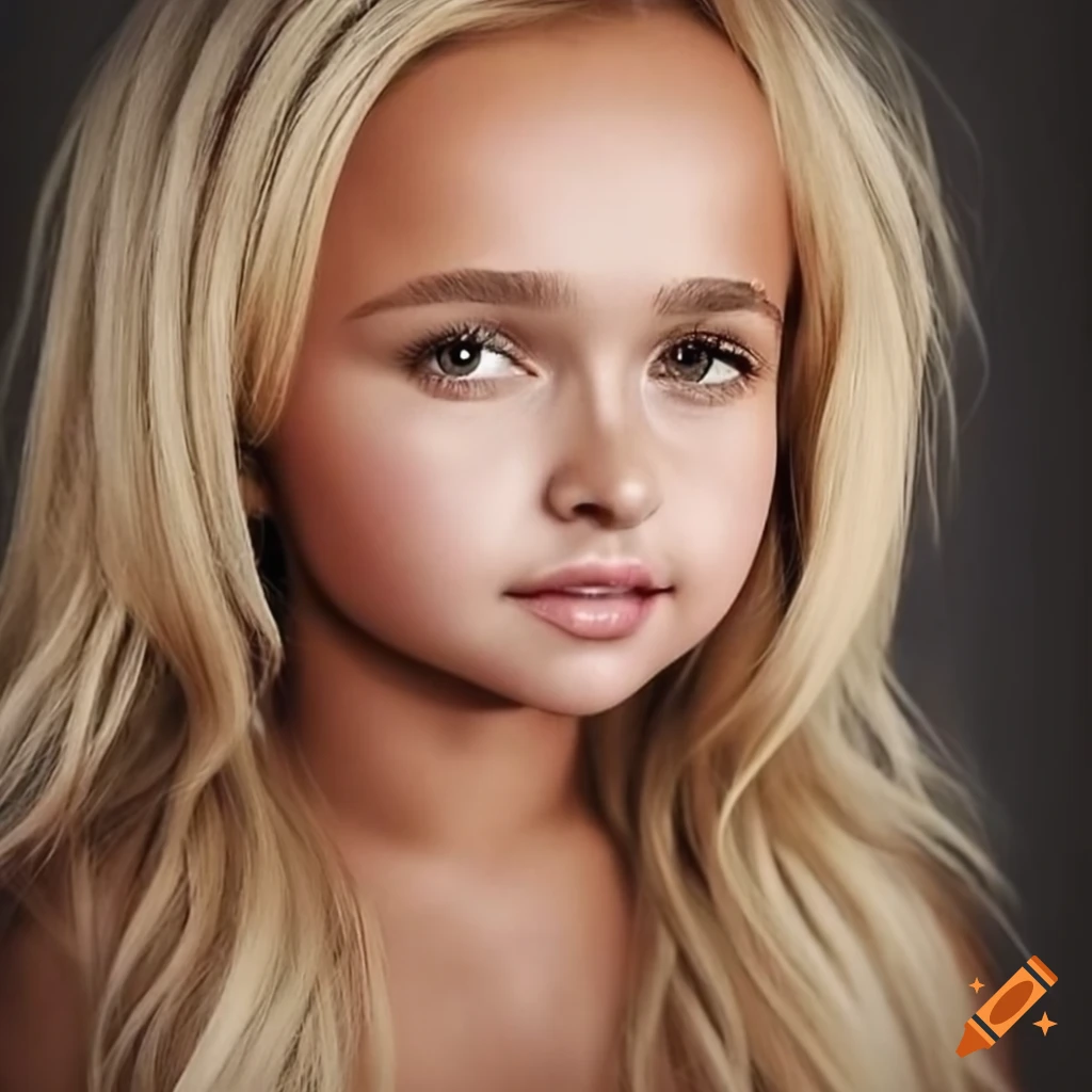 Artistically posed toddler with cute expression, lip gloss and eye