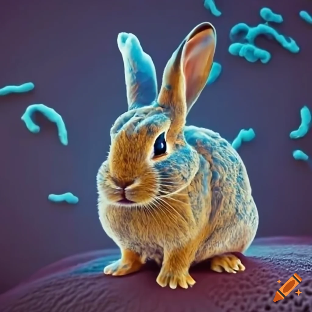 Rabbit under an electron microscope
