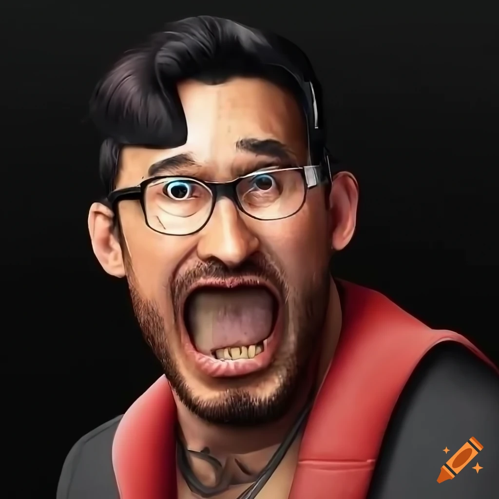 Wide-eyed shocked person with headphones in hyperrealistic style