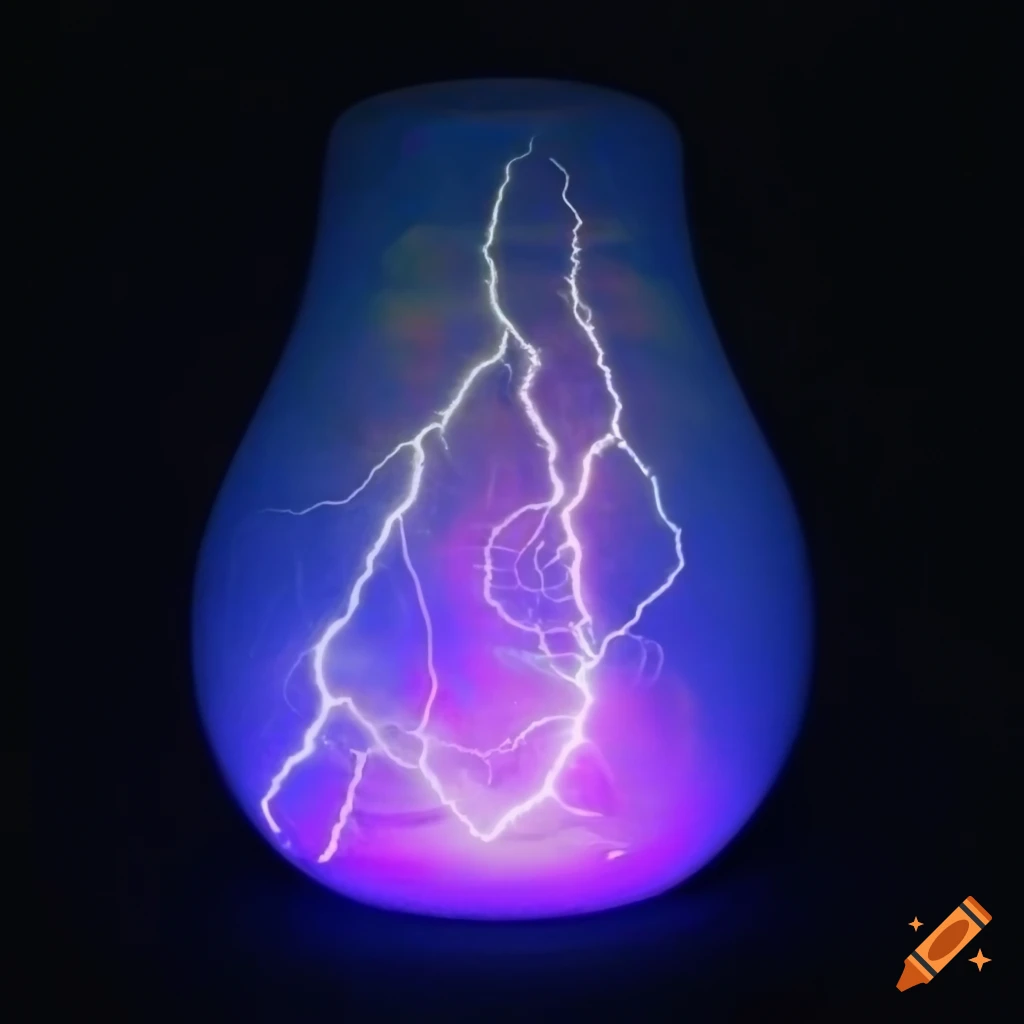 Glorious iridescent storm light with sun beams and lightning patterns