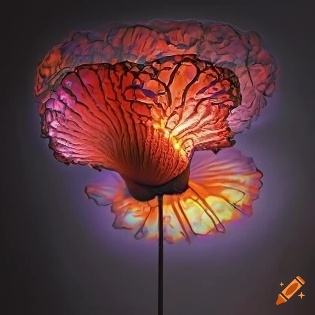 Glorious storm light with iridescent lightning and poppy portals on Craiyon