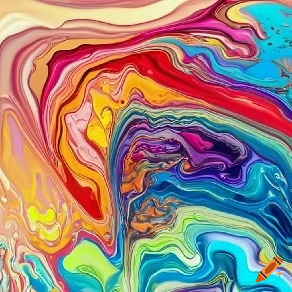 Colorful acrylic pouring art on Craiyon