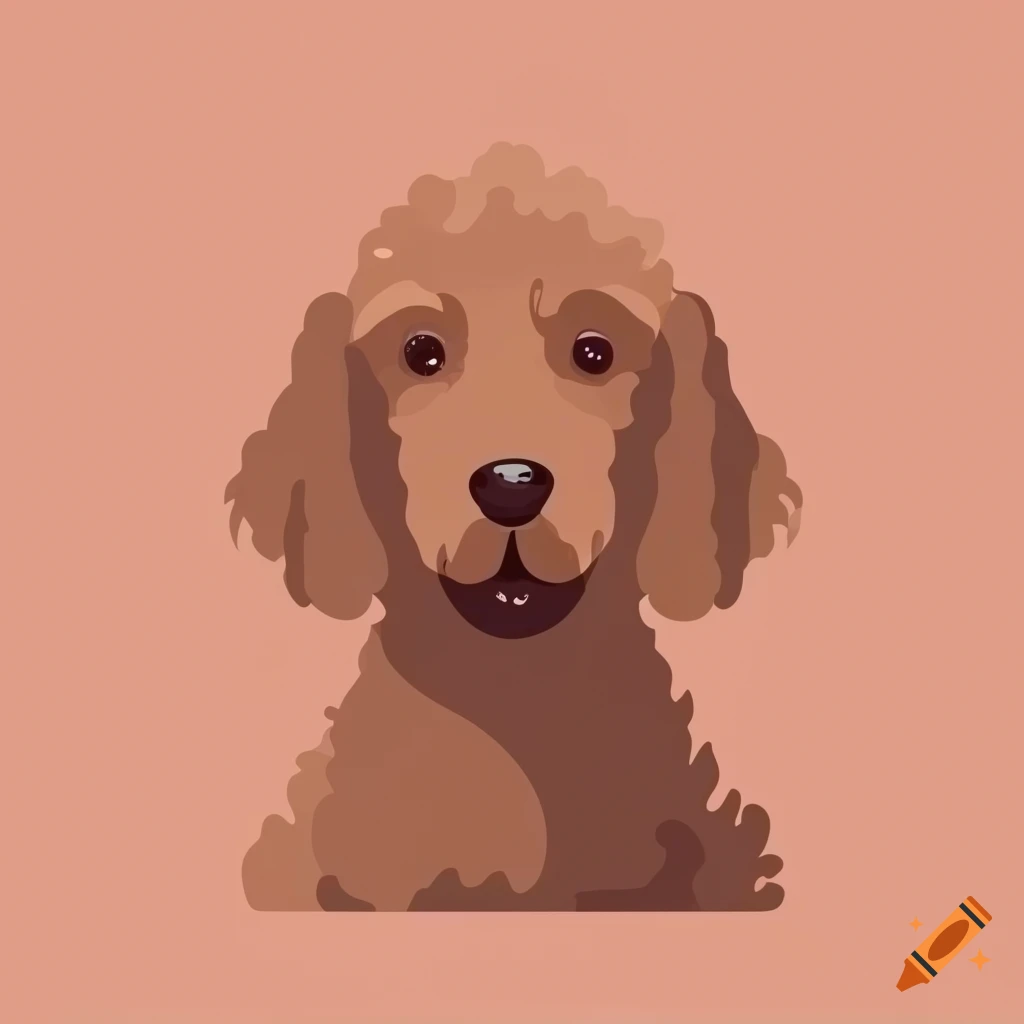 Labradoodle illustration with simple vector shapes on Craiyon