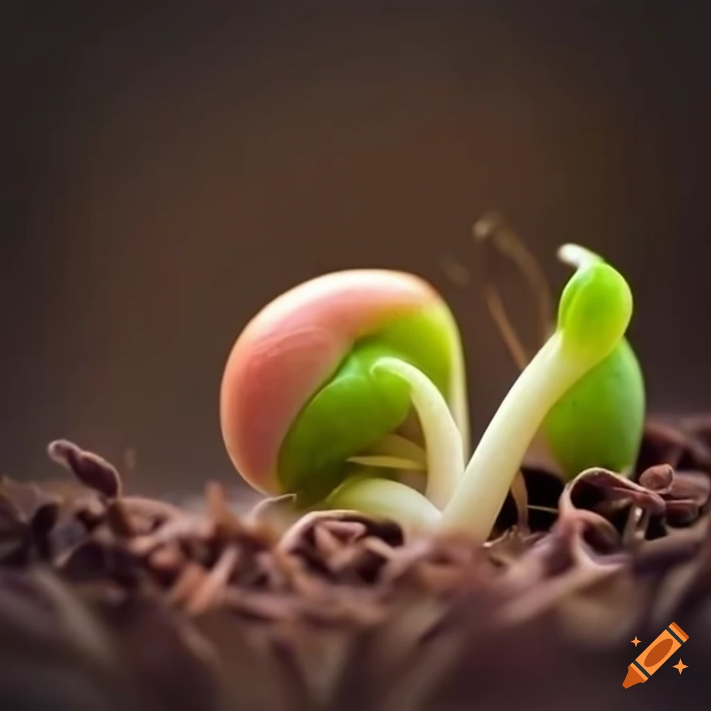 Sprouting beans in the ground