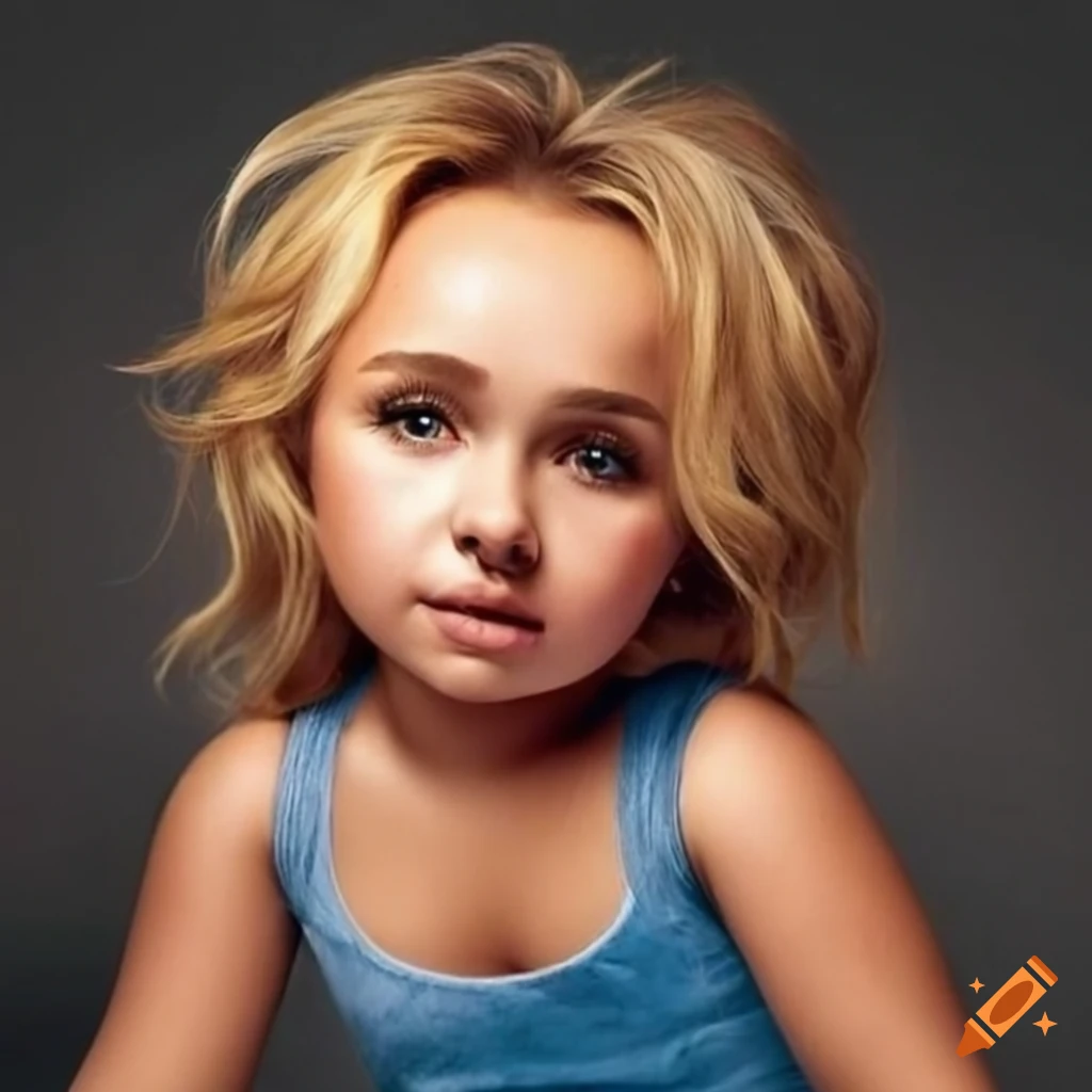 Artistically posed toddler with cute expression, lip gloss and eye