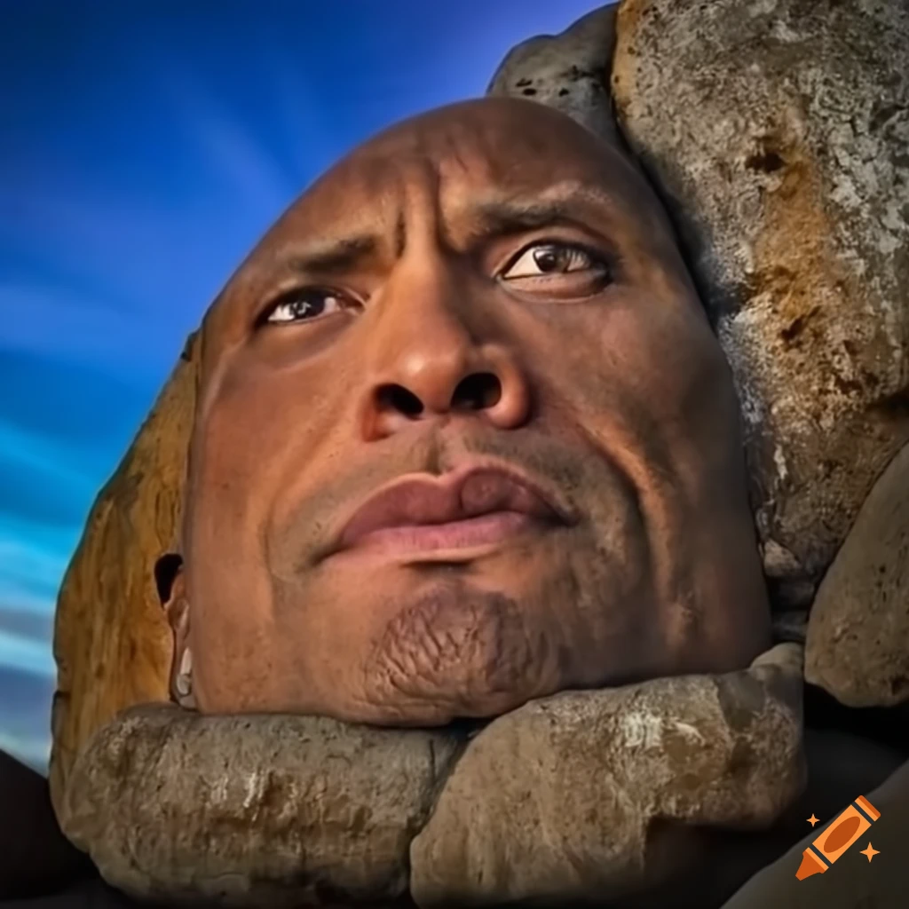 Dwayne 'the rock' johnson depicted as a rock on Craiyon
