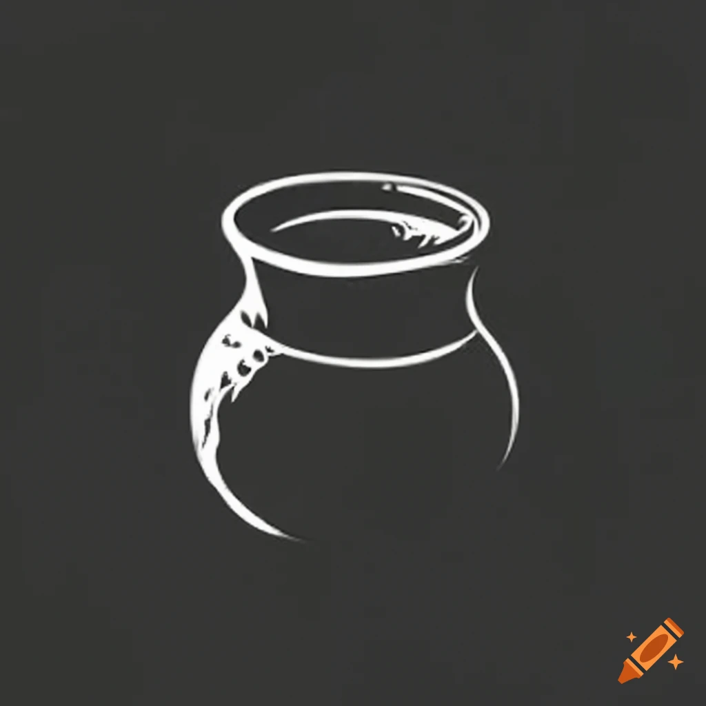 Craft brewery logo incorporating ancient cauldron brewing equipment