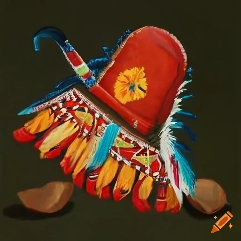 Painting Of Native American Cultural Items On Craiyon