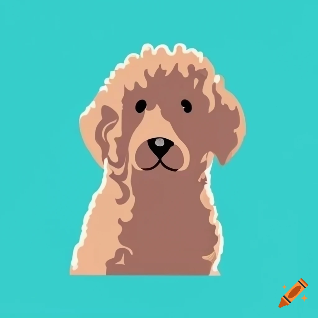 Labradoodle illustration in minimalistic style on Craiyon