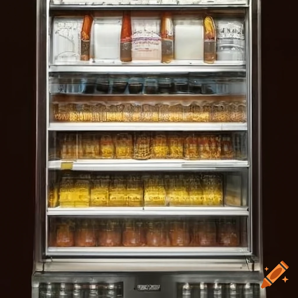 1970s beer convenience store freezer on Craiyon