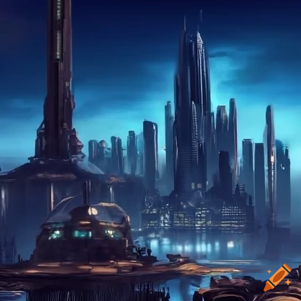 Sci-fi utopian cityscape on Craiyon