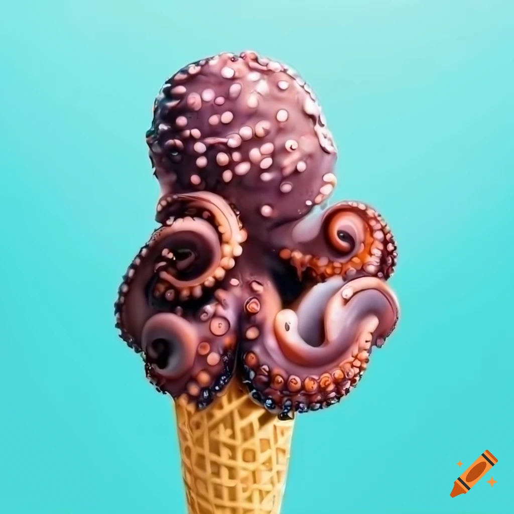 Octopus Tentacle Ice Cream Cone T-Shirt Octopus Tentacle Ice Cream Cone T-Shirt