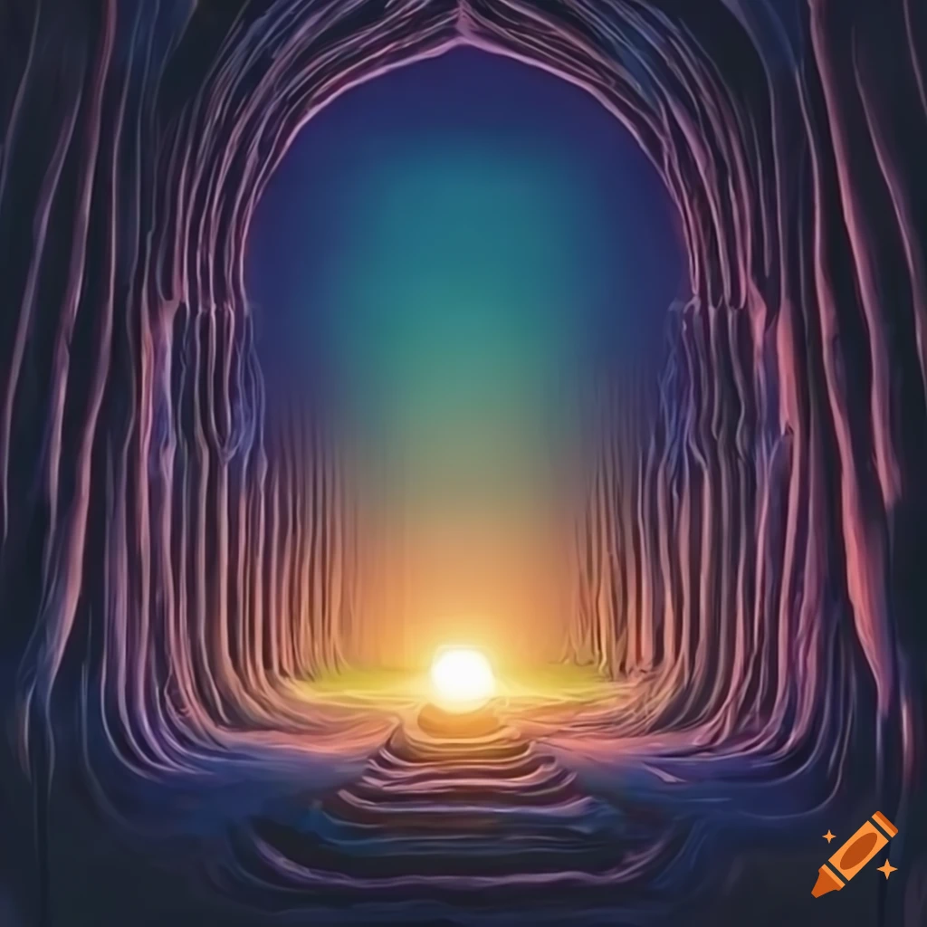 Words 'light will be seen at the end of the tunnel' on a serene background