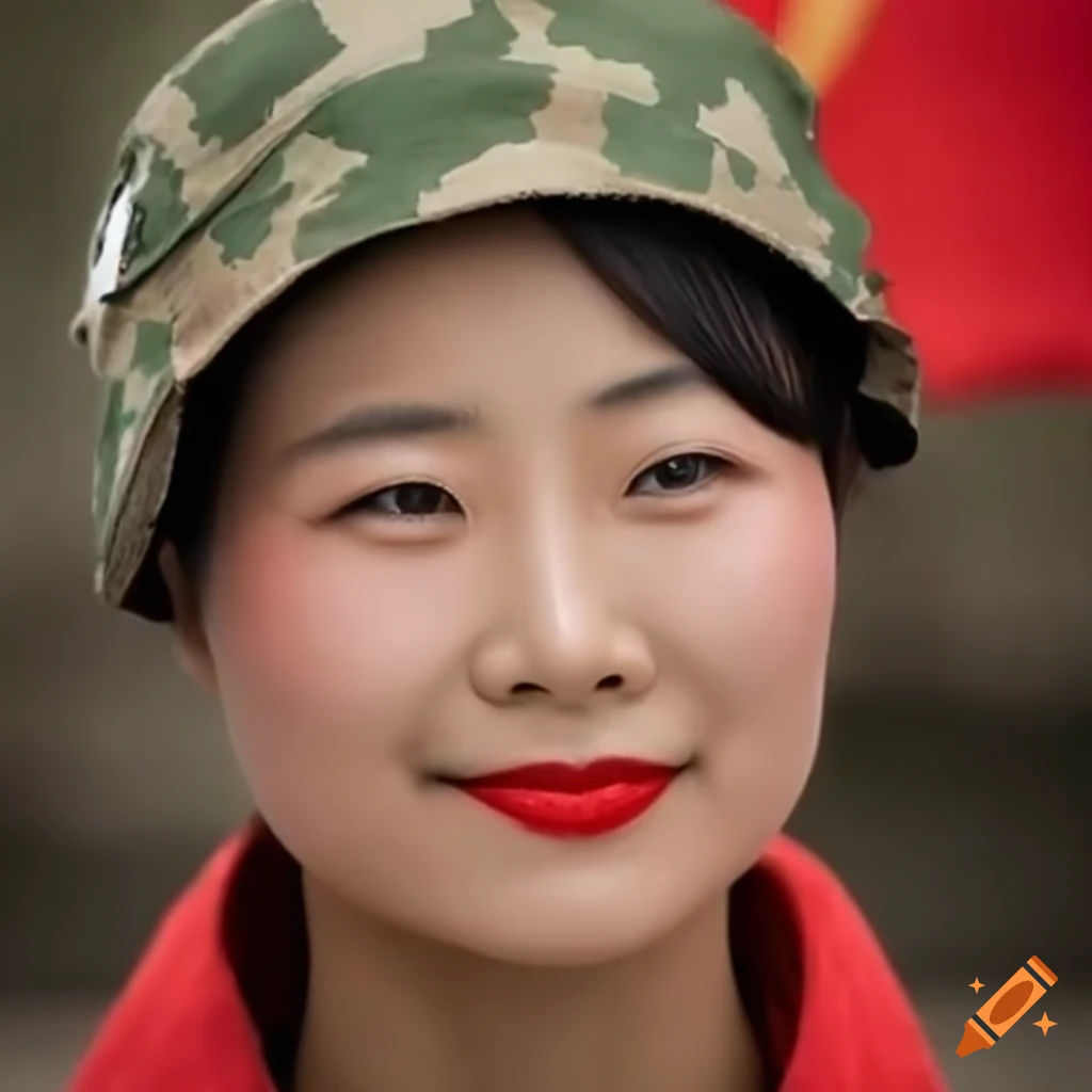 Close Up Of Smiling Chinese Army Women On Craiyon