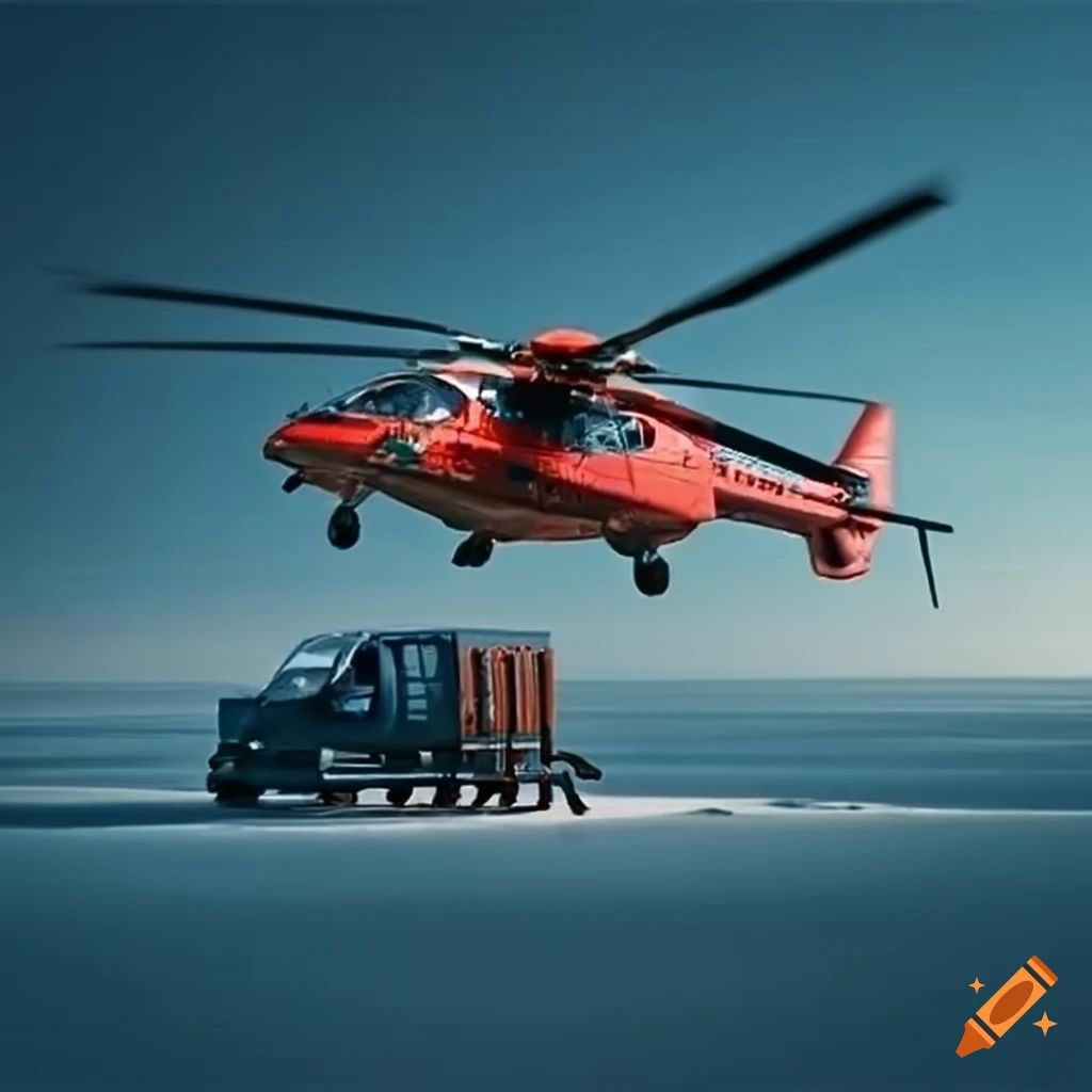 Helicopter transporting material on Craiyon