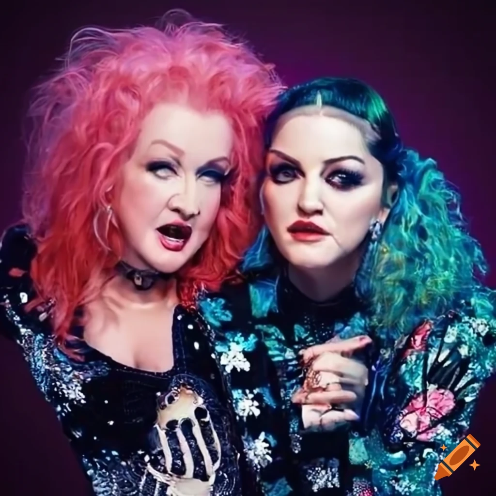 Cyndi lauper and madonna on Craiyon