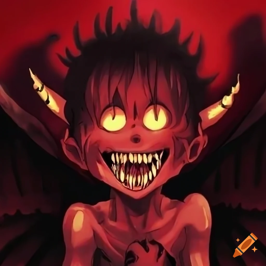 Anime devil with a scary smile