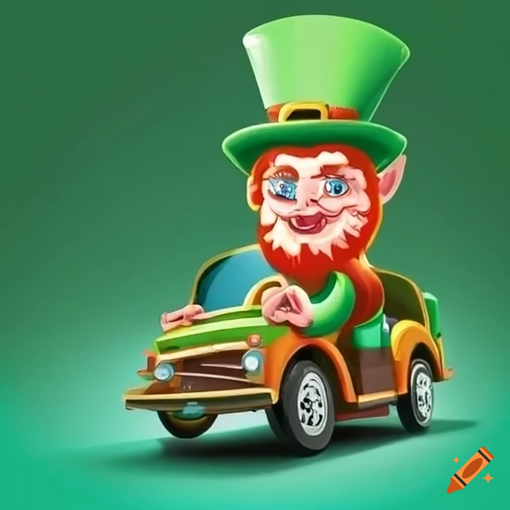 Leprechaun driving a bus