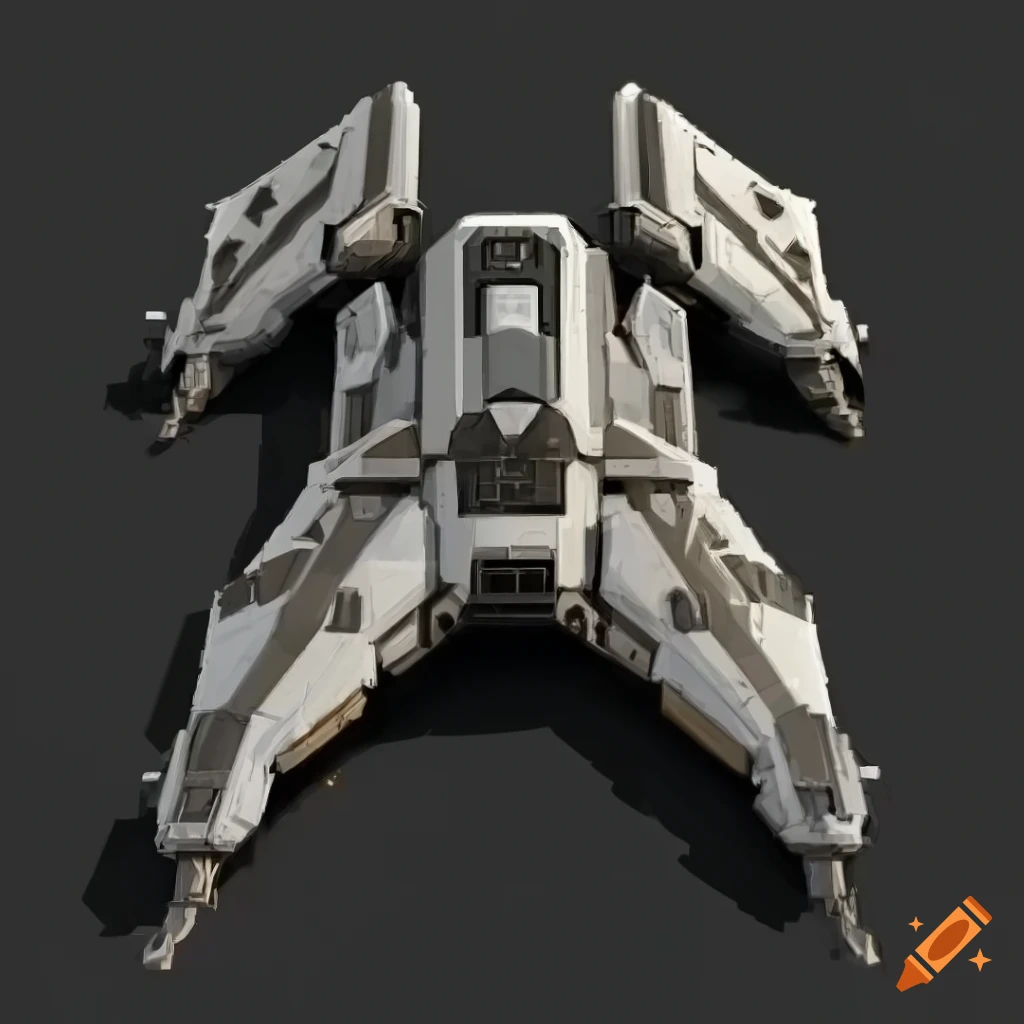 Top-down view spaceship in a dark sci-fi style on Craiyon