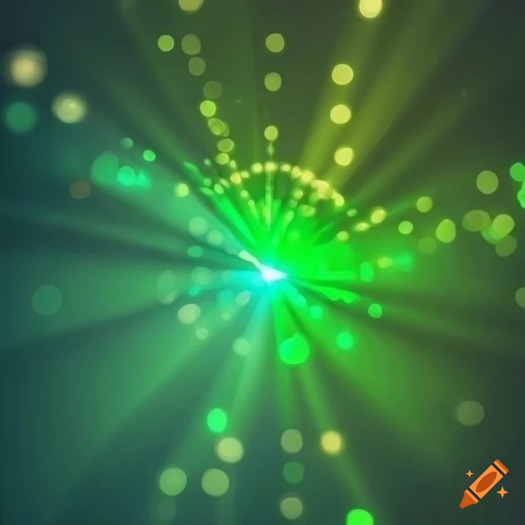 Abstract beautiful green light burst on dark background on Craiyon