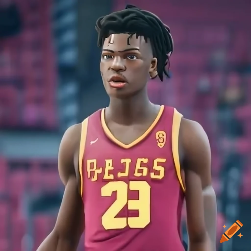 Bronny james in usc trojans basketball jersey number 6 in fortnite on Craiyon