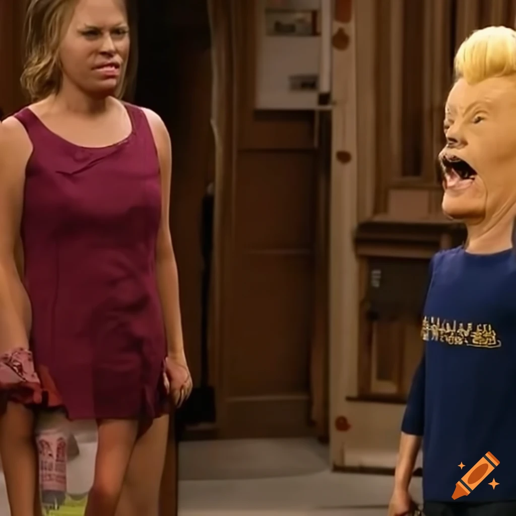 Cgi Beavis and Butthead at the Roseanne sitcom movie set