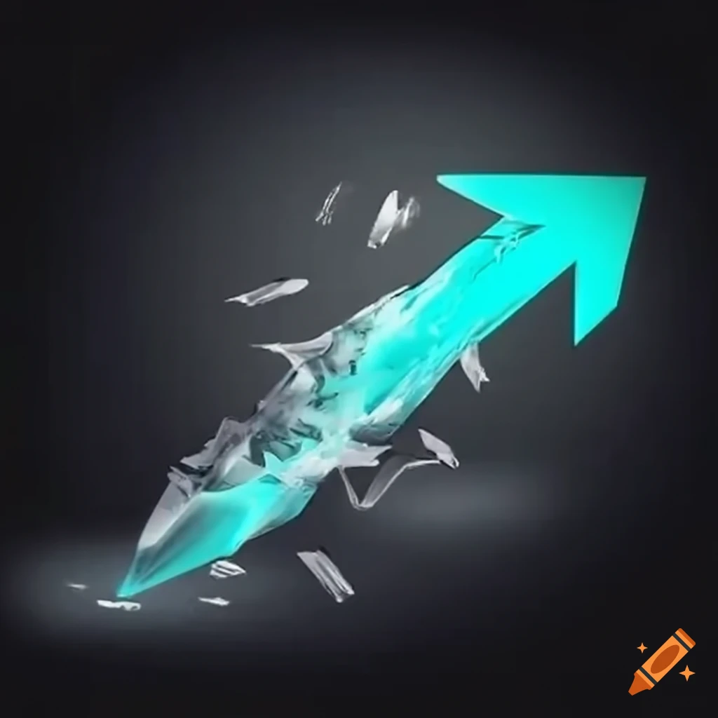 Business arrow smashing through glass pointing to dollar sign