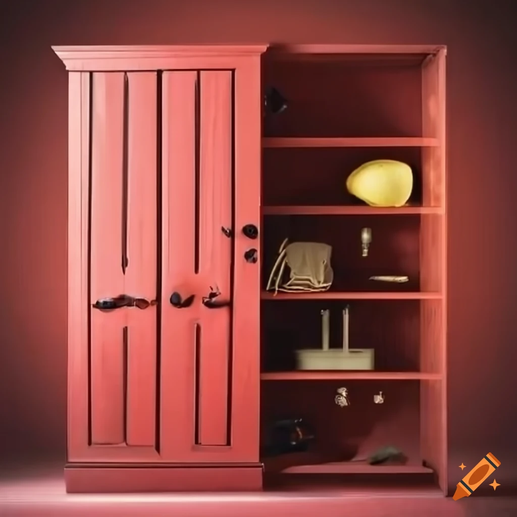 Entrance cupboard with a folded scooter