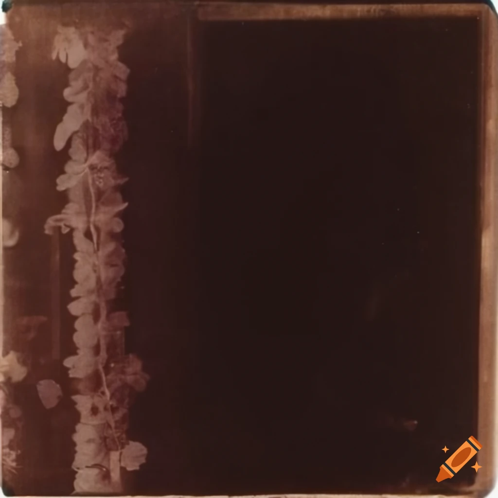 Vintage 1970s polaroid of herbarium in dark with film grain on Craiyon