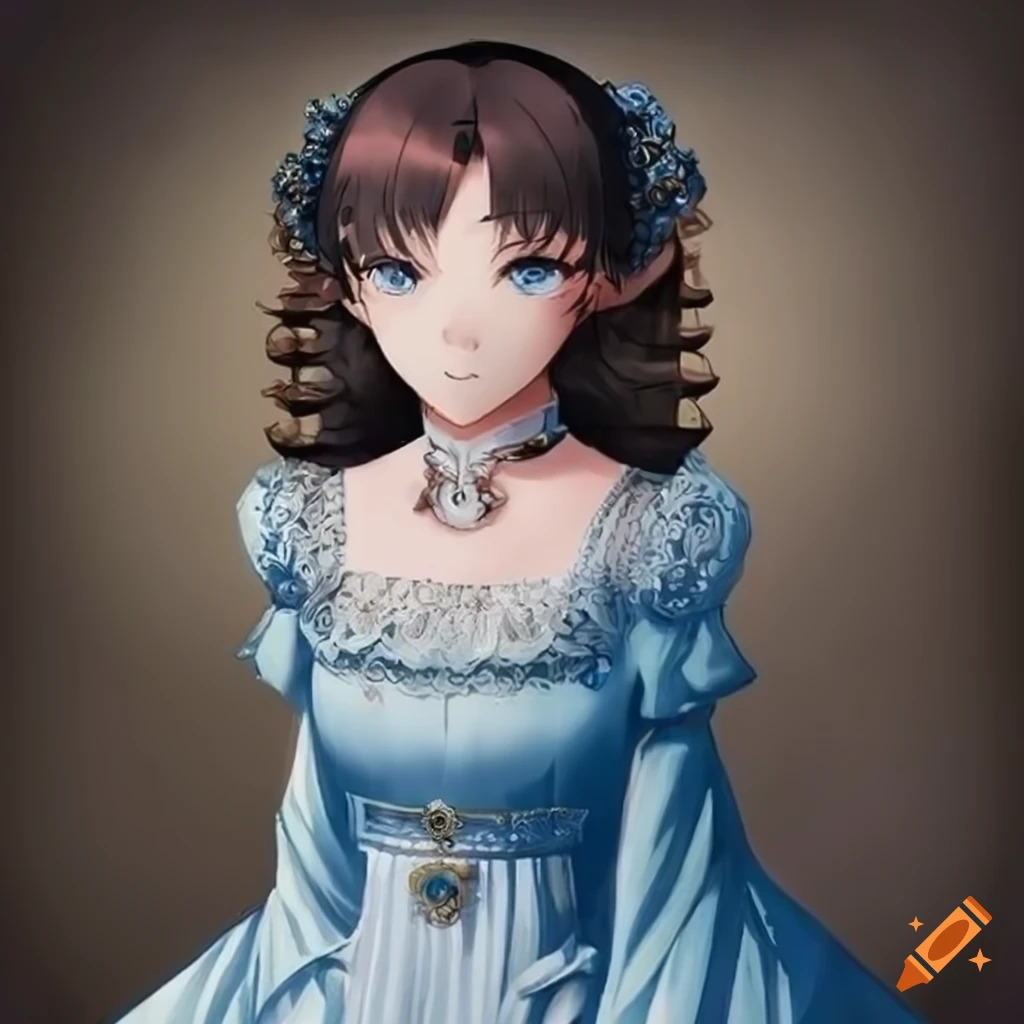 Anime style imperial prince deep in prayer in elegant Edwardian dress