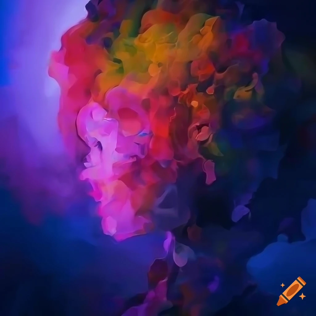 Abstract digital painting with muted colors and high contrast on Craiyon