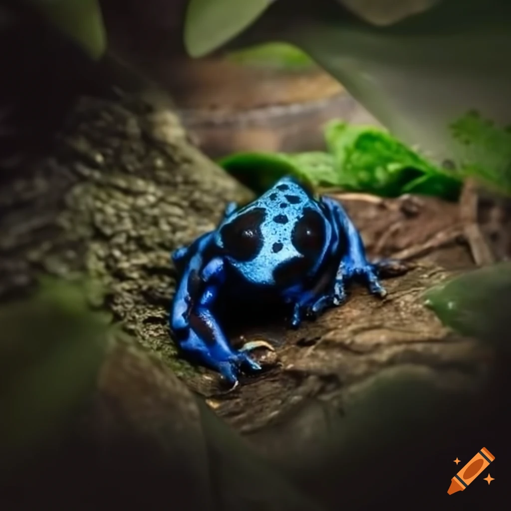 Poison dark frog in a cave