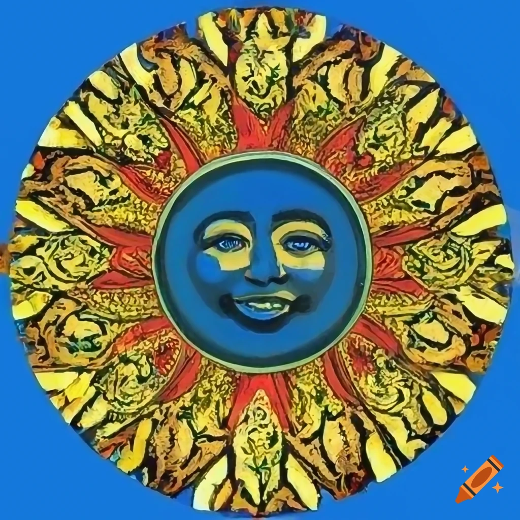 Smiling sun with iridescent pop art style