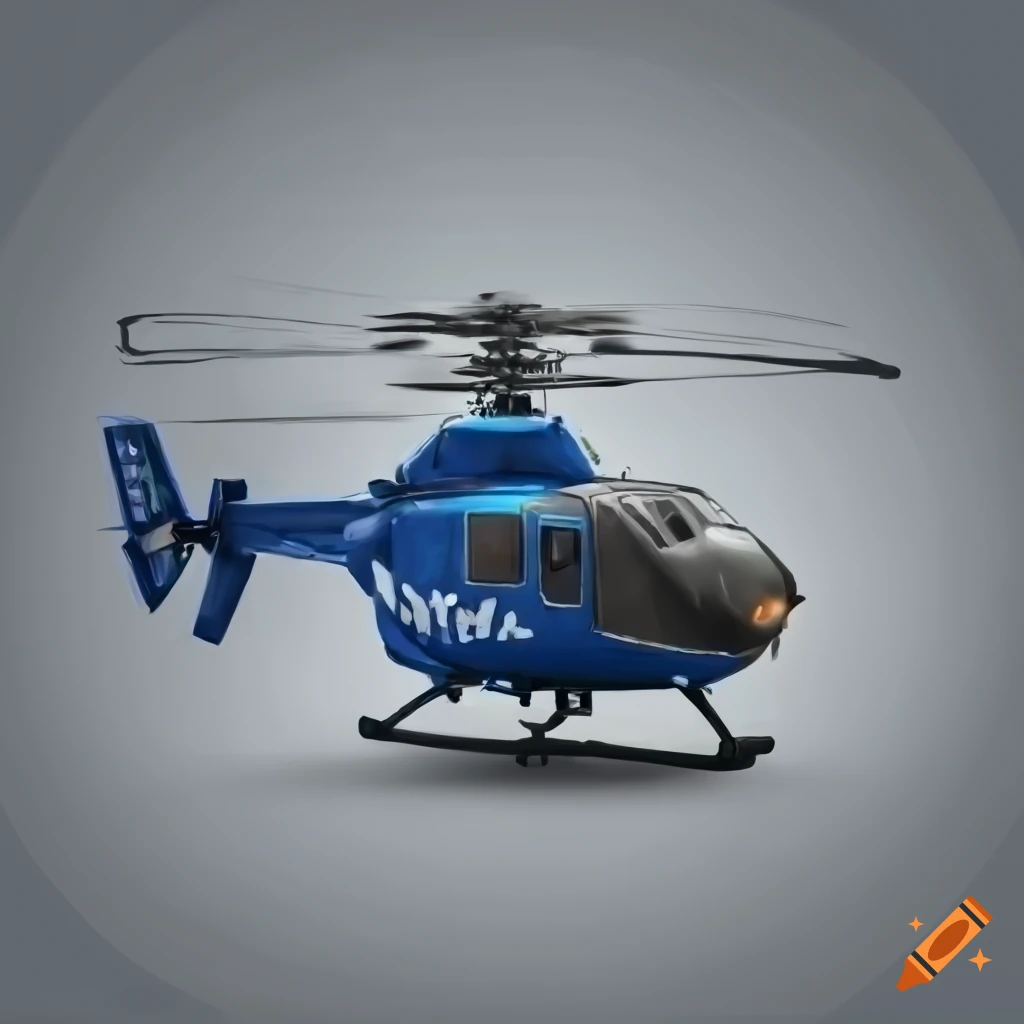 Police helicopter on white background