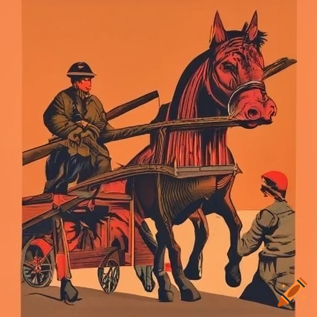 Soviet-style propaganda poster depicting workers, soldiers, and peasants battling extraterrestrial threats