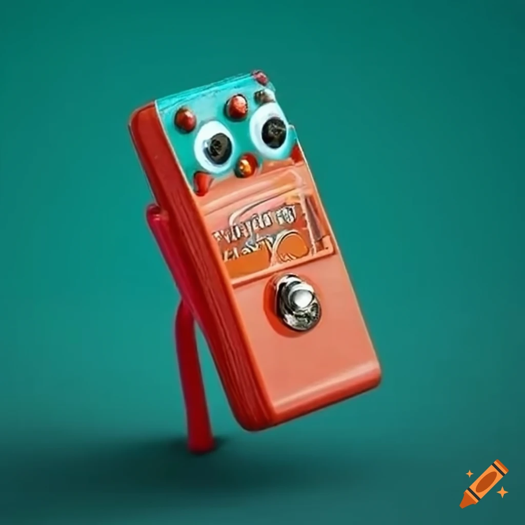 Guitar pedal with a playful gumby style on Craiyon