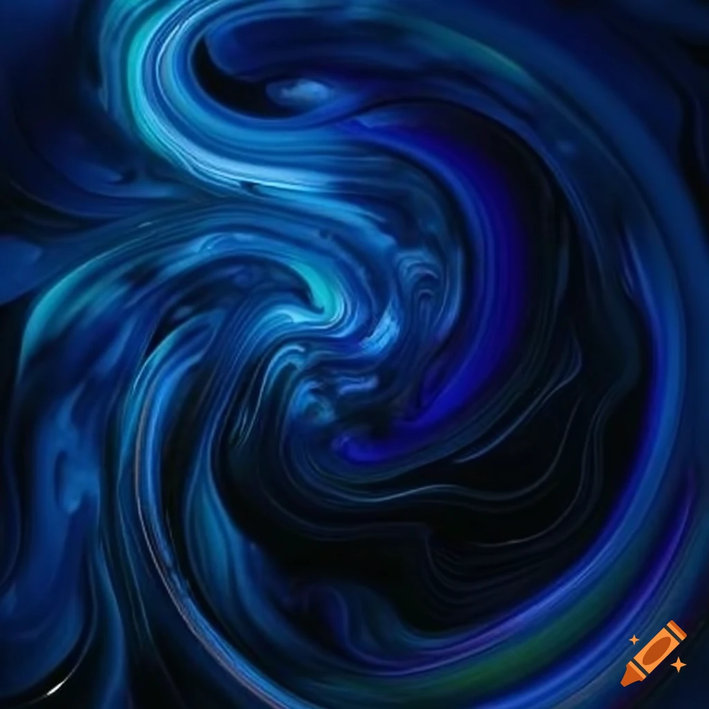 Vibrant blue cosmic-inspired swirls in abstract art on Craiyon