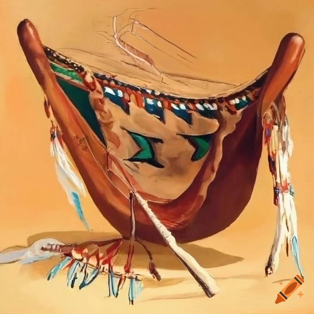 Native american cradleboard painting on Craiyon