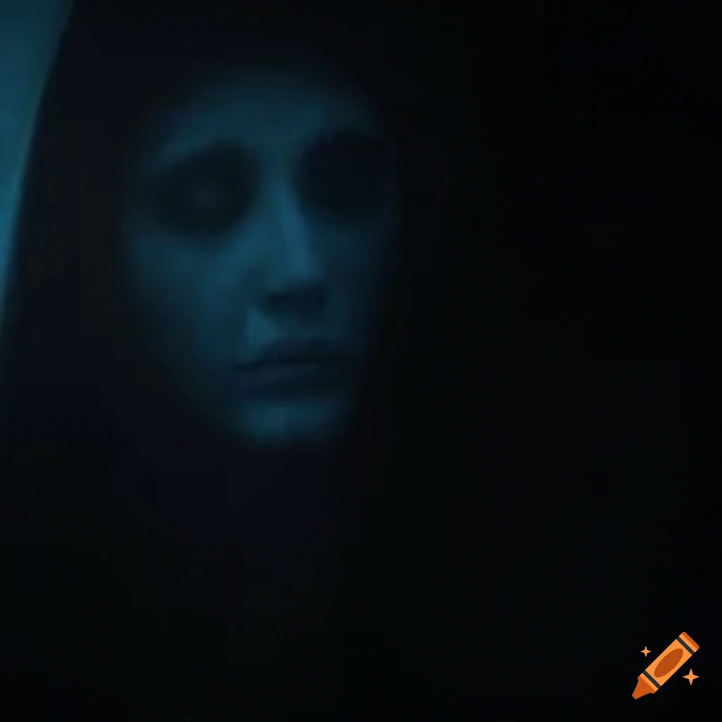 Transparent soul manifesting in a house in a paranormal scene
