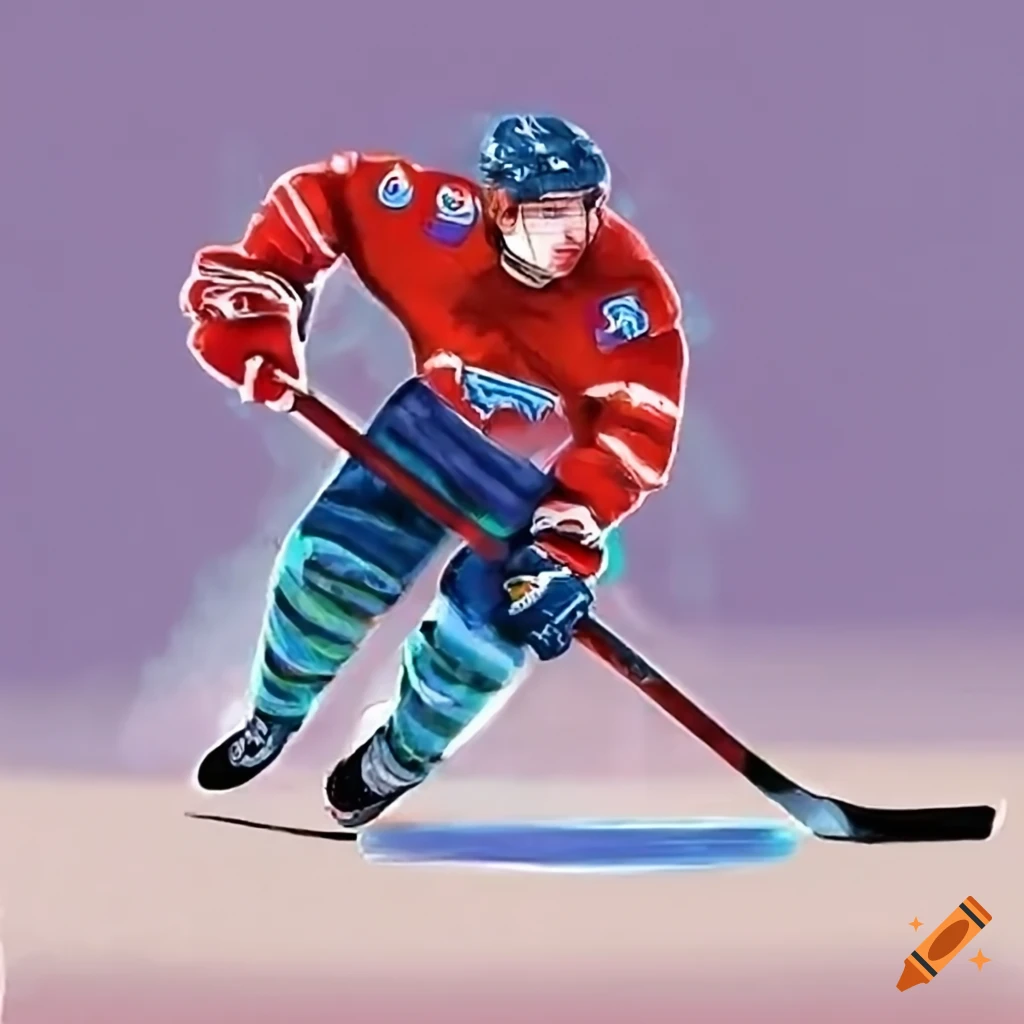 One single line drawing of young ice hockey player in action to play a  competitive game on ice rink stadium vector graphic illustration. Sport  tournament concept. Modern continuous line draw design 20600918