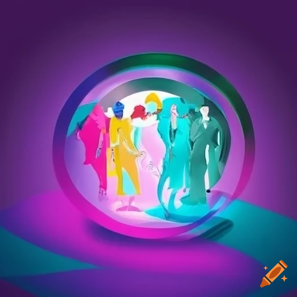 Charity fashion show logo with men and women