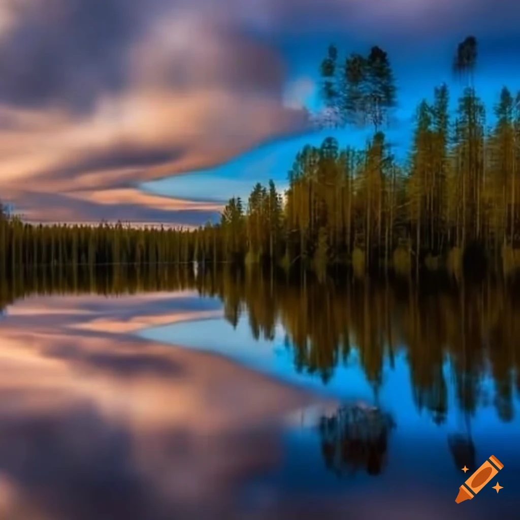 Realistic lake view of finland on Craiyon