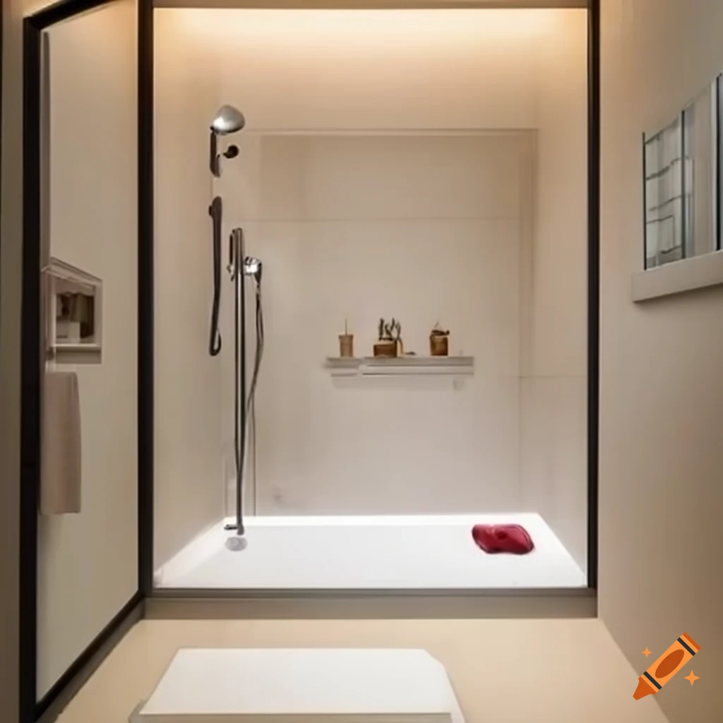 Modern bathroom with walkin shower on Craiyon