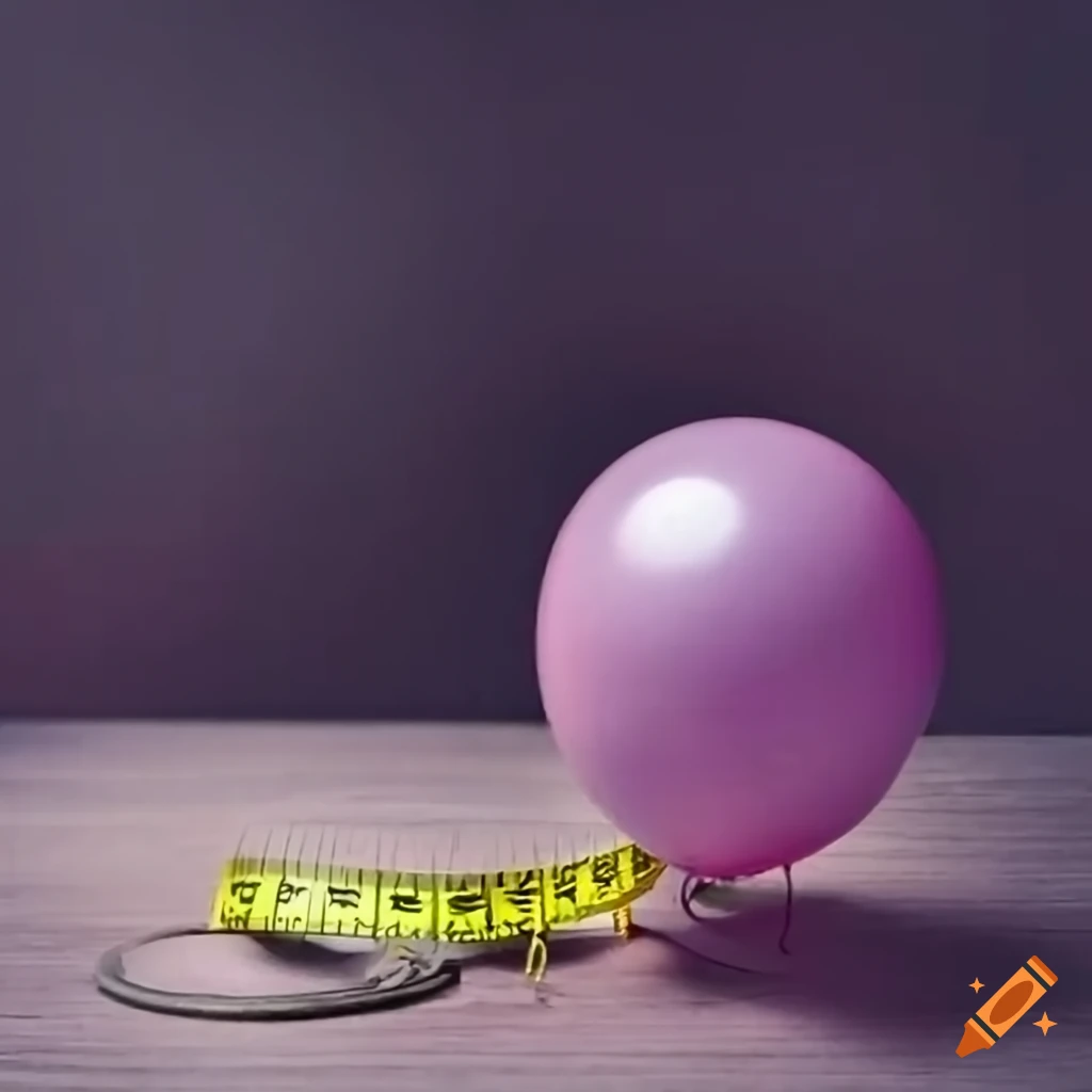Balloon and measuring tape on a table on Craiyon