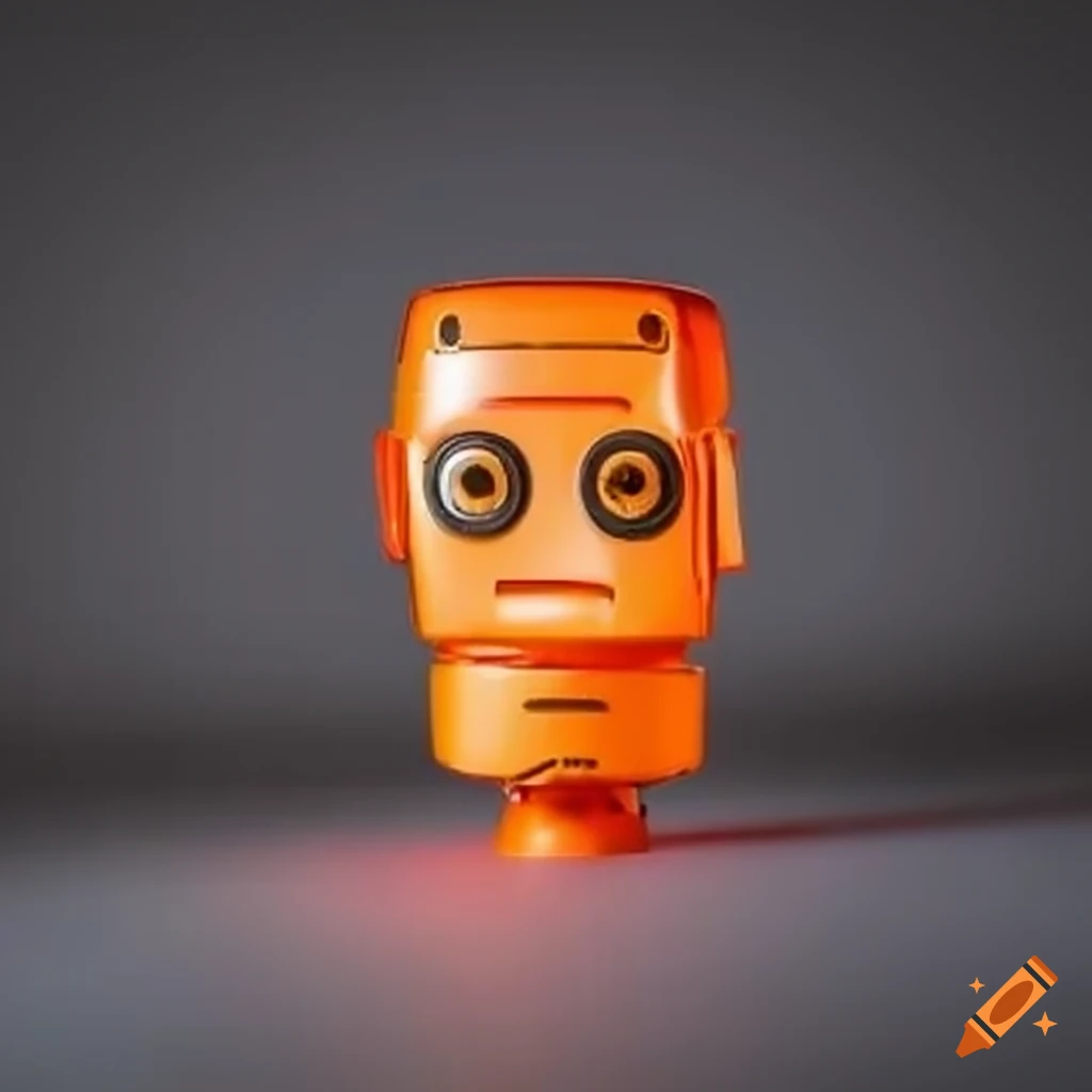Orange square robot head on Craiyon