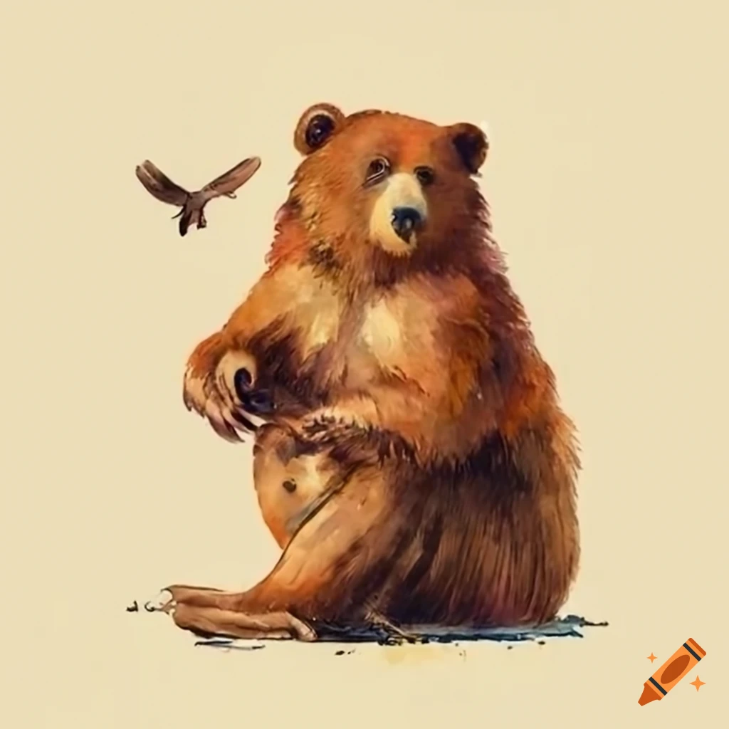 Bird and bear on Craiyon