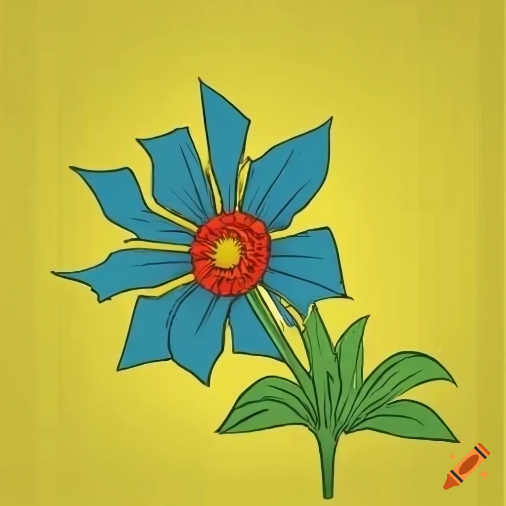 Classical flower with face in vintage comic book art style on Craiyon