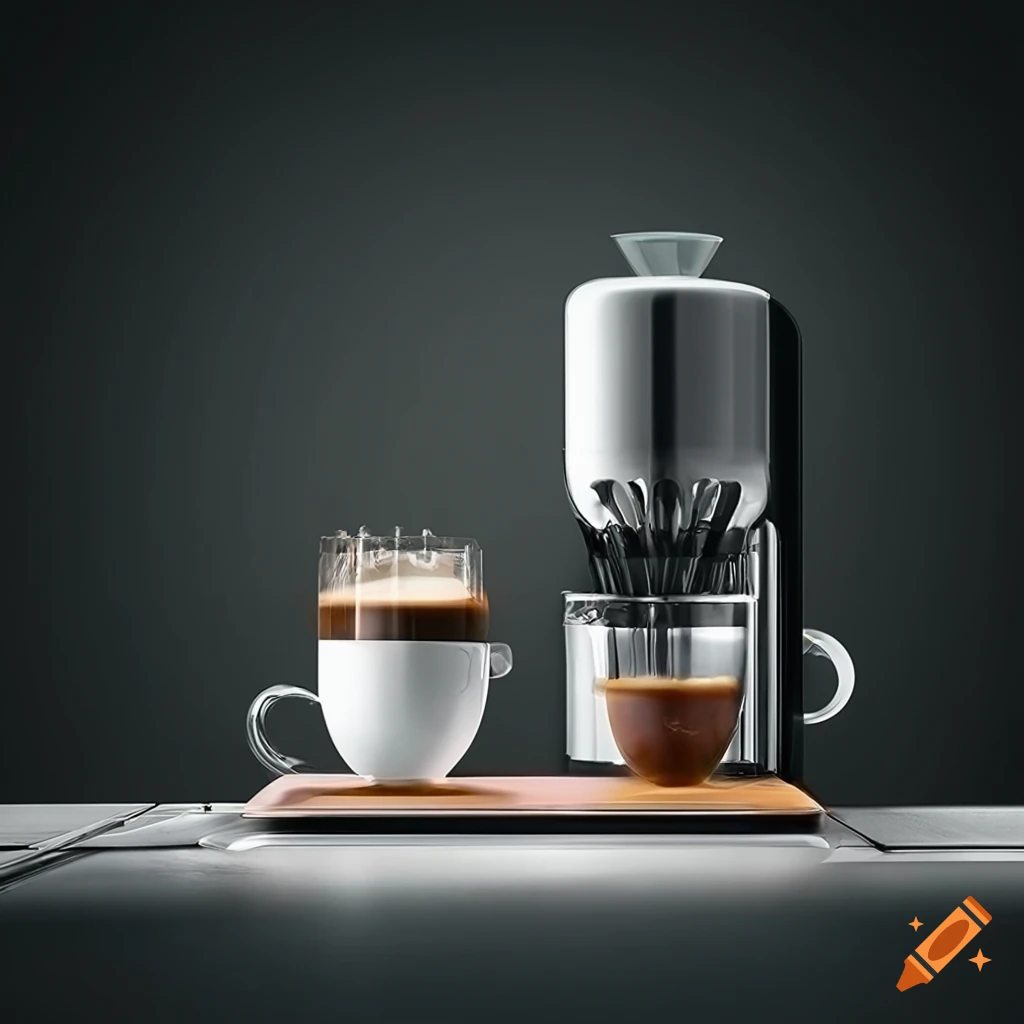 Caféelite coffee maker on marble countertop in modern bright kitchen on