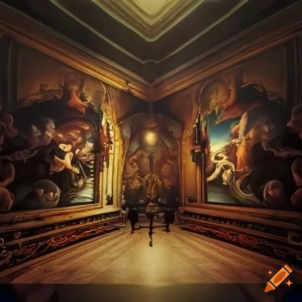 Voodoo Loa Shunga Baroque mural painting in a unique style and ultra high resolution